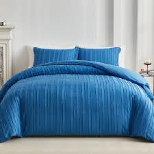 Luxurious Tufted Duvet Cover Set – Queen Size | Striped Textured Boho Bedding | Ultra-Soft Washed Microfiber | 3-Piece Set
