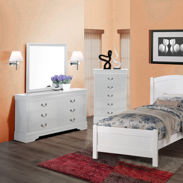 Elegant Polish Wooden Louis Philippe Style 5-Piece Full Double Size Bedroom Set – Timeless Design with Classic Charm and Luxurious Craftsmanship