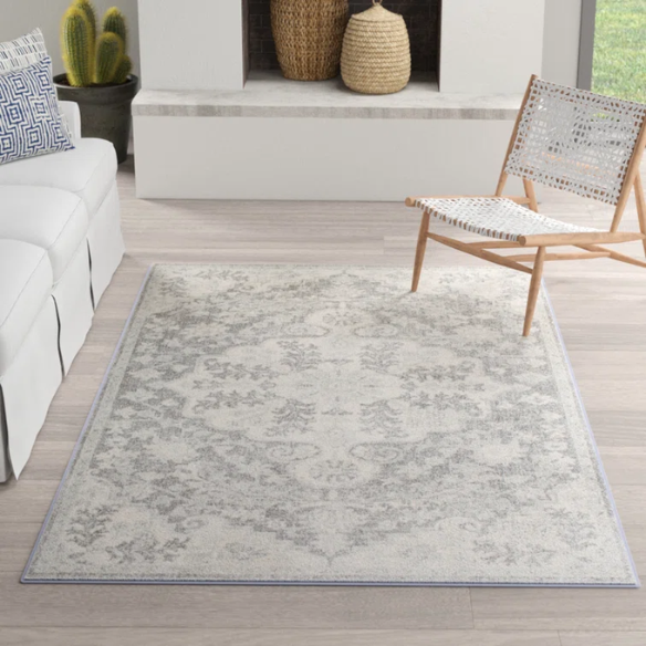 Timeless Traditional Woven Area Rug – Machine-Woven Polypropylene, Medium Pile, Durable and Easy to Clean