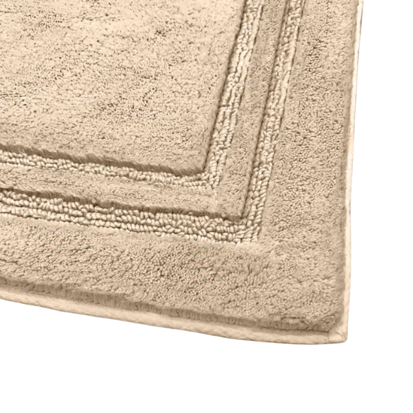 Beige Cotton 2-Piece Bath Rug Set – Plush, Non-Slip, Highly Absorbent Rugs (20" x 30" & 24" x 36")
