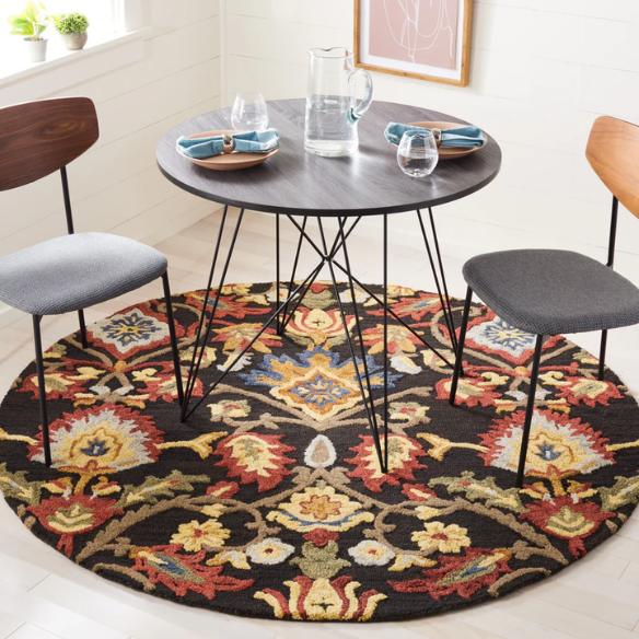 Tufted Wool Area Rug – Luxurious Floral Design