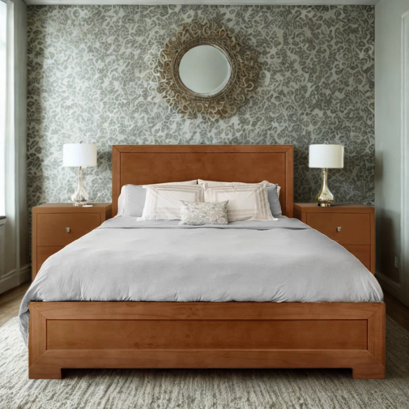 Polished Wooden Platform Full Double Size Bedroom Set – Elegant Design with Sturdy Construction and Timeless Appeal