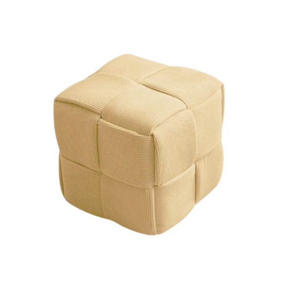 Mustard Yellow Corduroy Ottoman - Stylish, Comfortable Footrest for Any Room