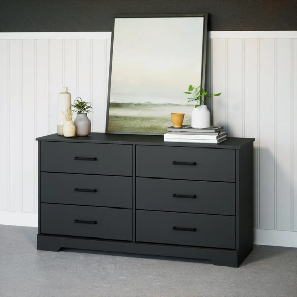 Rustic Modern 6-Drawer 53.25" W Double Dresser with Timeless Farmhouse Charm