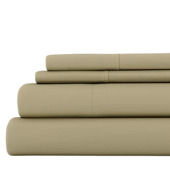 Sage Deep Pocket Microfiber Sheet Set – 4-Piece Soft, Wrinkle-Free Bedding with Pillowcases