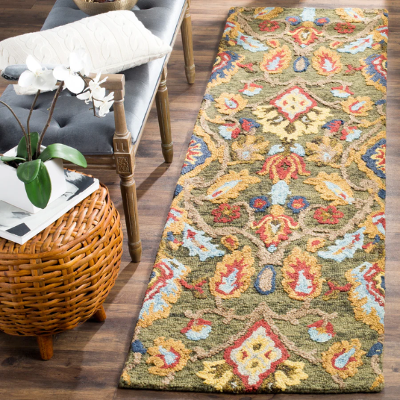 Tufted Wool Area Rug – Luxurious Floral Design