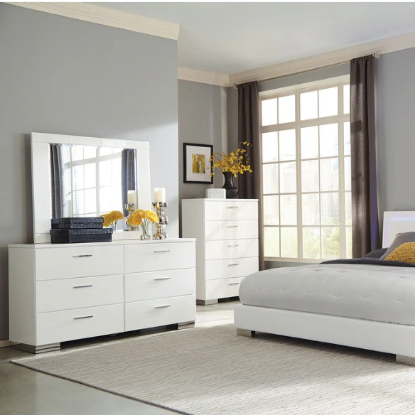 4-Piece Vintage Black Wood Panel Bedroom Set with Distressed Parchment Finish – Traditional Elegance with Silver Accents, Beveled Drawer Fronts, and Brass Rosette Knob Hardware