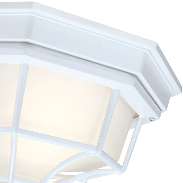 1-Light Retro Textured Ceiling Mount Light Fixture with Frosted Glass – Vintage-Inspired Black Ceiling Light for Home, Farmhouse, and Commercial Spaces
