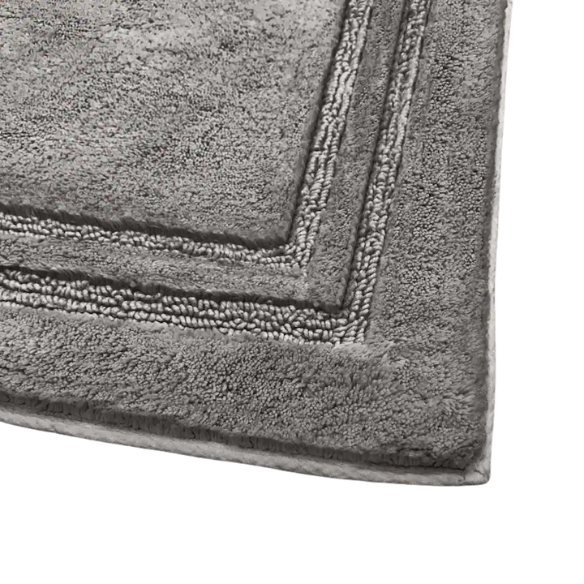 Grey Cotton 2-Piece Bath Rug Set – Plush, Non-Slip, Highly Absorbent Rugs (20" x 30" & 24" x 36")