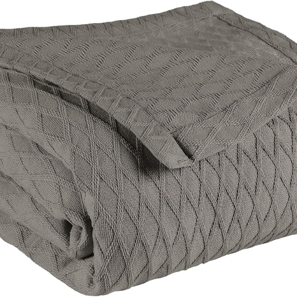 Grey Weave Cotton Blanket – Soft, Elegant & Breathable All-Season Comfort