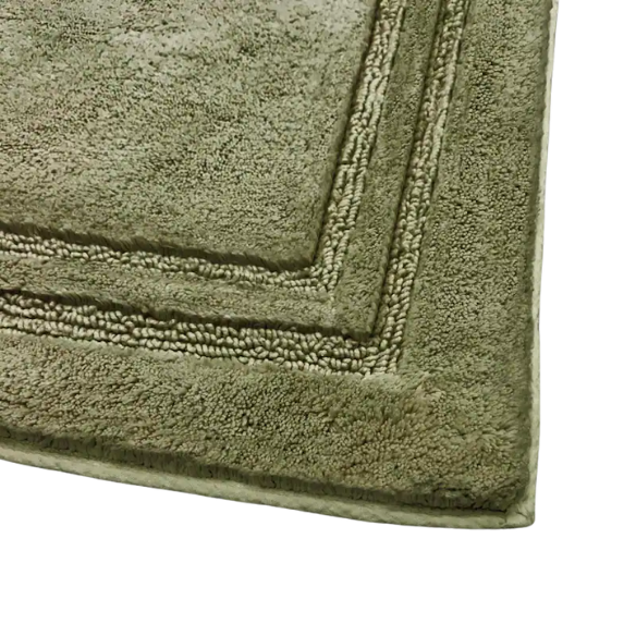 Olive Green Cotton 2-Piece Bath Rug Set – Plush, Non-Slip, Highly Absorbent Rugs (20" x 30" & 24" x 36")