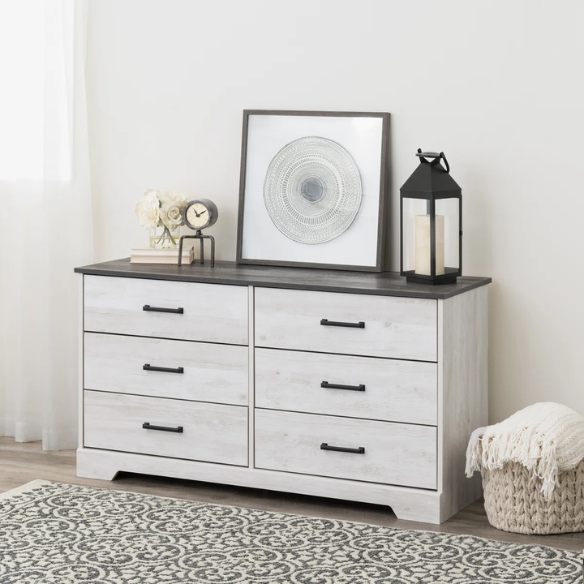 Rustic Modern 6-Drawer 53.25" W Double Dresser with Timeless Farmhouse Charm