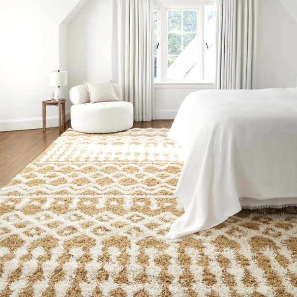 Soft Cozy Woven Shag Bohemian Tribal Area Rug