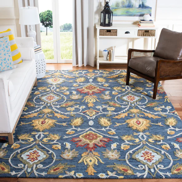 Tufted Wool Area Rug – Luxurious Floral Design