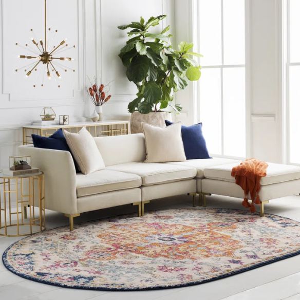 Timeless Traditional Woven Area Rug – Machine-Woven Polypropylene, Medium Pile, Durable and Easy to Clean