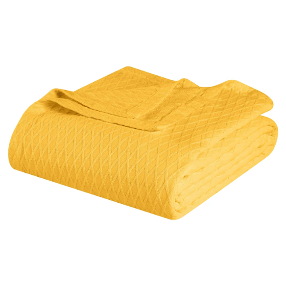 Yellow Weave Cotton Blanket – Soft, Elegant & Breathable All-Season Comfort