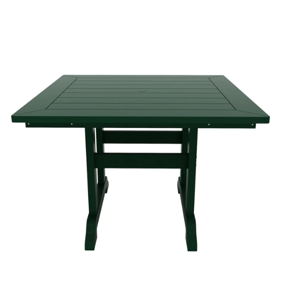 All-Weather Outdoor 43" Square Dining Table – Durable, Eco-Friendly, and UV-Resistant Patio Dining Table with Umbrella Hole