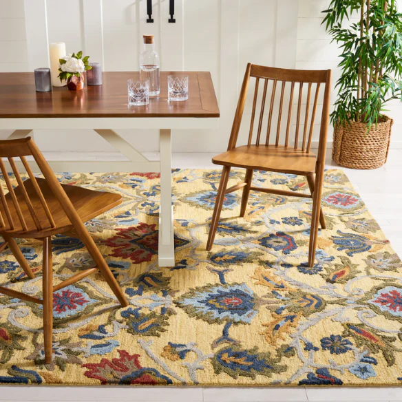 Tufted Wool Area Rug – Luxurious Floral Design