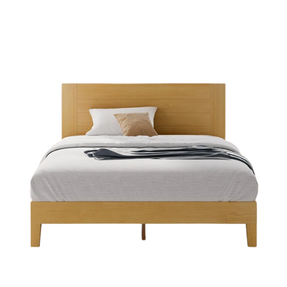 Premium Solid Wood Low Profile Platform Bed – Full/Double Size with Sleek, Modern Design and Lasting Durability