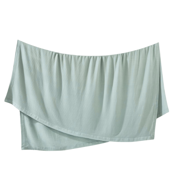 Seafoam Green Egyptian Cotton Quilted Blanket – Soft, Breathable, and All-Season Comfort