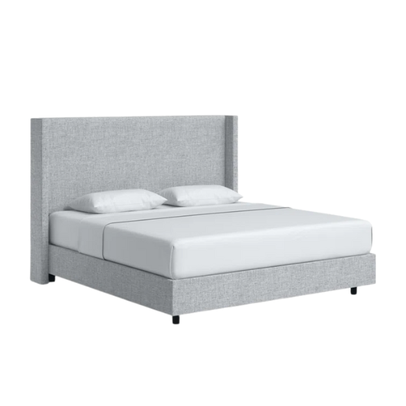 Cozy and Sleek Modern Queen Size Upholstered Wingback Bed