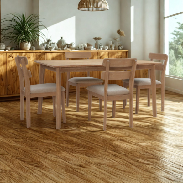Mid-Century Modern 7-Piece Dining Set for 6 – Ideal for Family Meals and Gatherings
