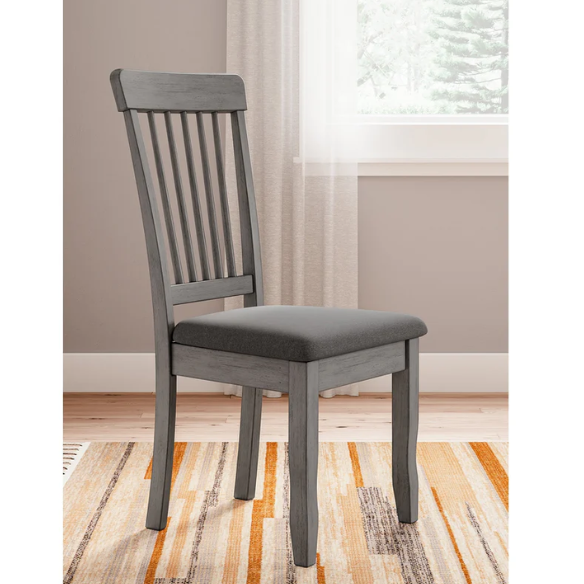 Dining Side Chairs (Set of 2) – Stained Wood Frame, Spindle Back Design, Cushioned Microfiber Seats for Comfort & Easy Assembly
