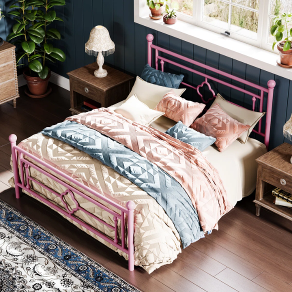 Durable Metal Platform Bed – Full Double Size with Sturdy Frame and Modern Design