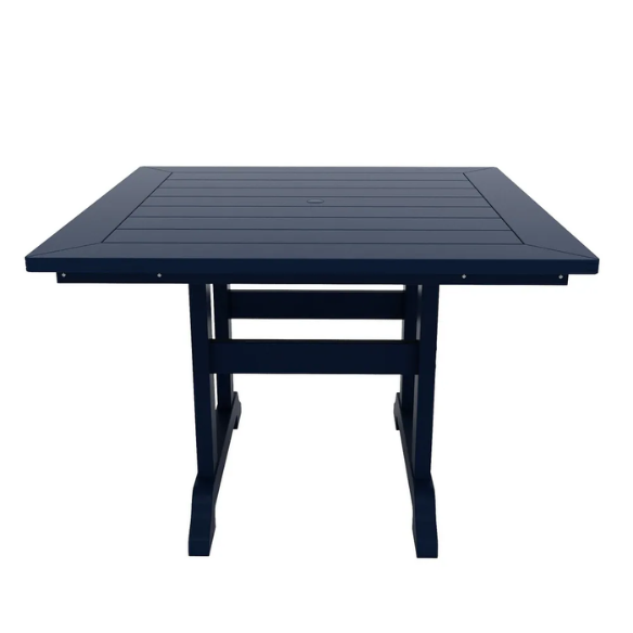 All-Weather Outdoor 43" Square Dining Table – Durable, Eco-Friendly, and UV-Resistant Patio Dining Table with Umbrella Hole