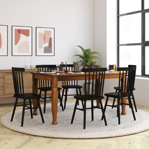 Classic Wood Dining Table with Sculpted Decorative Legs – Timeless Elegance & Durability for Every Dining Occasion