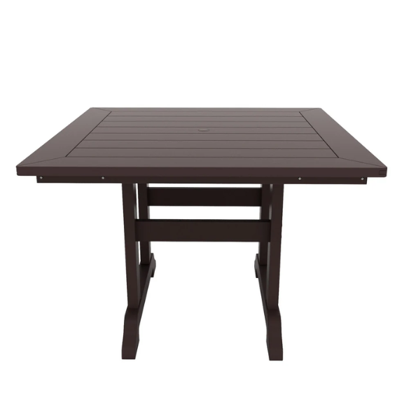All-Weather Outdoor 43" Square Dining Table – Durable, Eco-Friendly, and UV-Resistant Patio Dining Table with Umbrella Hole