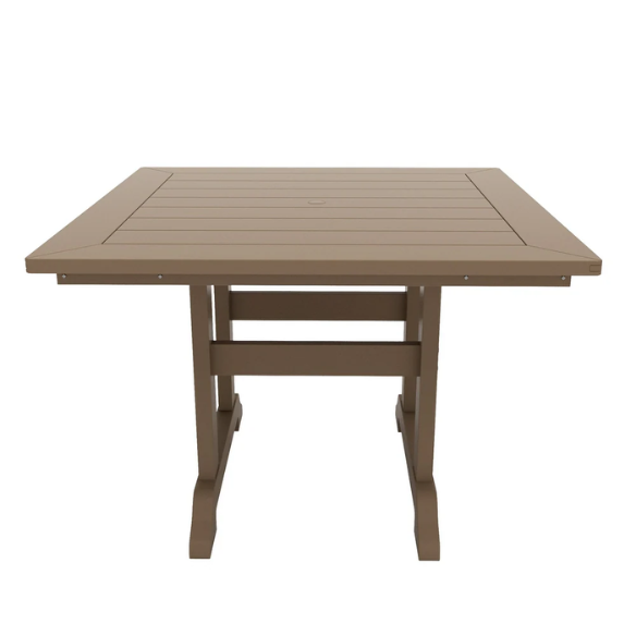 All-Weather Outdoor 43" Square Dining Table – Durable, Eco-Friendly, and UV-Resistant Patio Dining Table with Umbrella Hole