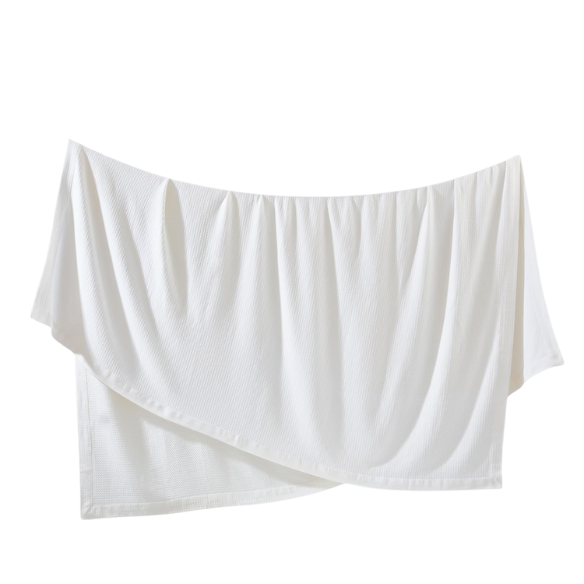 White Egyptian Cotton Quilted Blanket – Luxuriously Soft, Breathable & All-Season Comfort