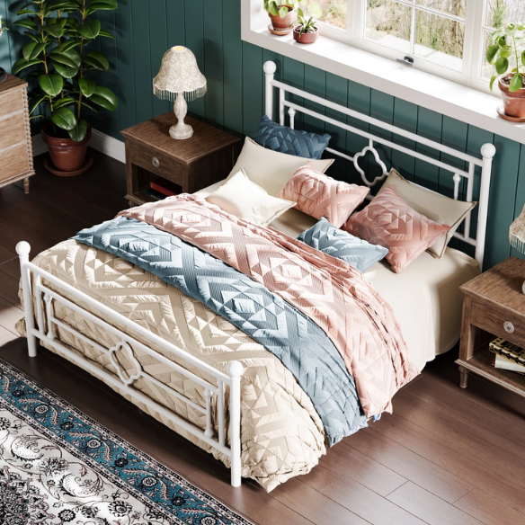 Durable Metal Platform Bed – Full Double Size with Sturdy Frame and Modern Design