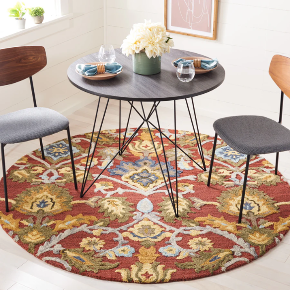 Tufted Wool Area Rug – Luxurious Floral Design