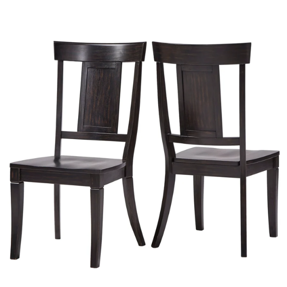 Solid Wood Slat Back Dining Chairs (Set of 2) – Farmhouse Style Seating