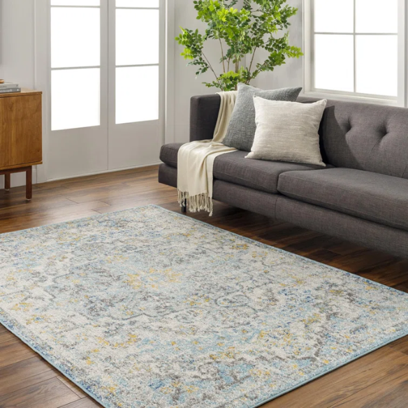 Timeless Traditional Woven Area Rug – Machine-Woven Polypropylene, Medium Pile, Durable and Easy to Clean