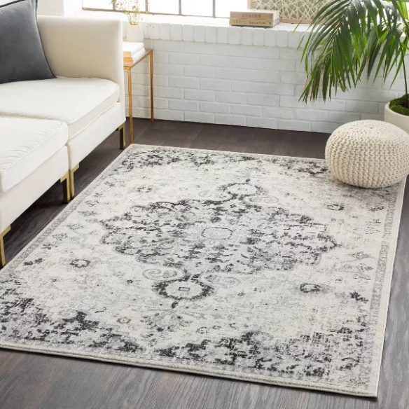 Timeless Traditional Woven Area Rug – Machine-Woven Polypropylene, Medium Pile, Durable and Easy to Clean