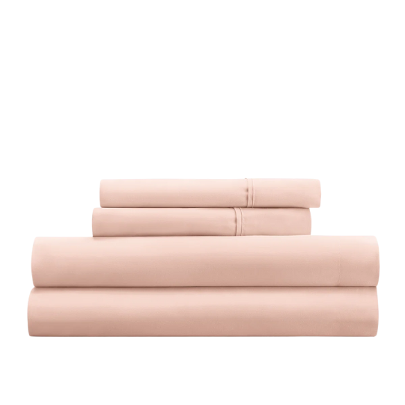 Light Pink Deep Pocket Microfiber Sheet Set – 4-Piece Soft, Wrinkle-Free Bedding with Pillowcases