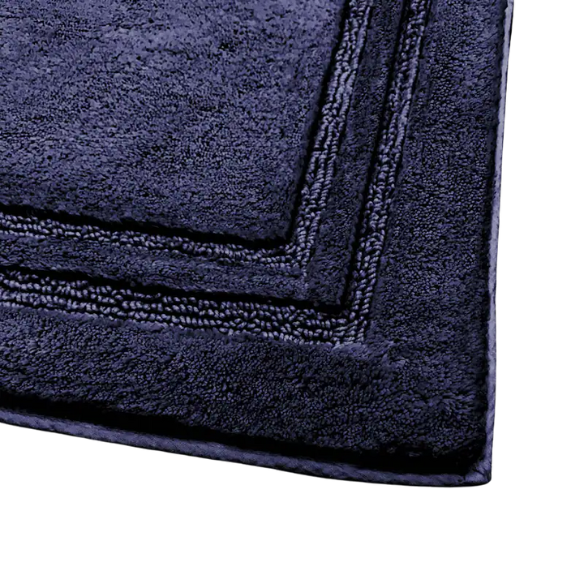Navy Cotton 2-Piece Bath Rug Set – Plush, Non-Slip, Highly Absorbent Rugs (20" x 30" & 24" x 36")