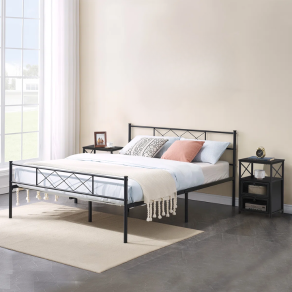 Metal Framed 3-Piece Full Double Size Bedroom Set – Sleek Design with Sturdy Frame and Modern Appeal