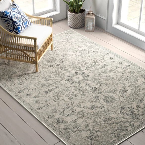 Timeless Traditional Woven Area Rug – Machine-Woven Polypropylene, Medium Pile, Durable and Easy to Clean