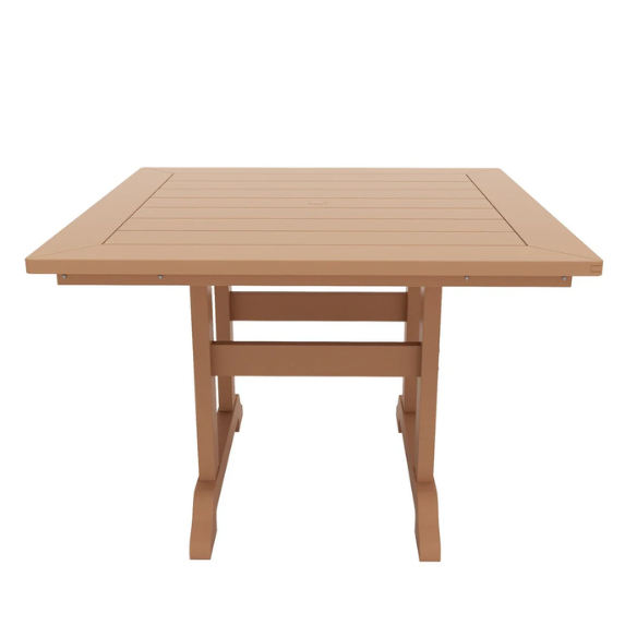 All-Weather Outdoor 43" Square Dining Table – Durable, Eco-Friendly, and UV-Resistant Patio Dining Table with Umbrella Hole