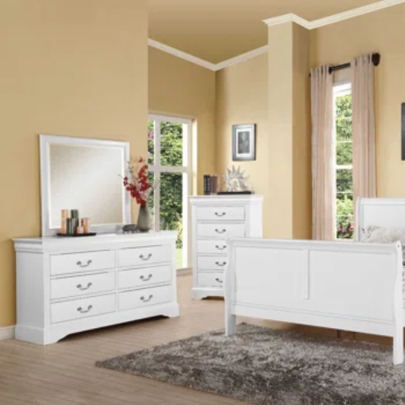 Elegant Sleigh Configurable Bedroom Set with Curved Headboard and Footboard, Clean Lines, and Exceptional Craftsmanship for a Relaxed, Casual Style