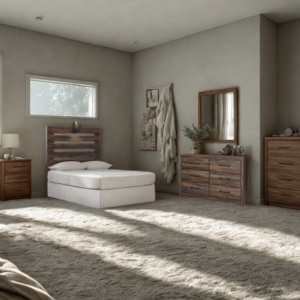 Elegant 2-Piece Dresser Set with Natural Wood Grain Finish – Twin Bed Storage Solution