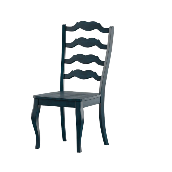Rustic Ladder Back Solid Wood Dining Chairs (Set of 2) – Farmhouse Style Kitchen or Dining Room Seating