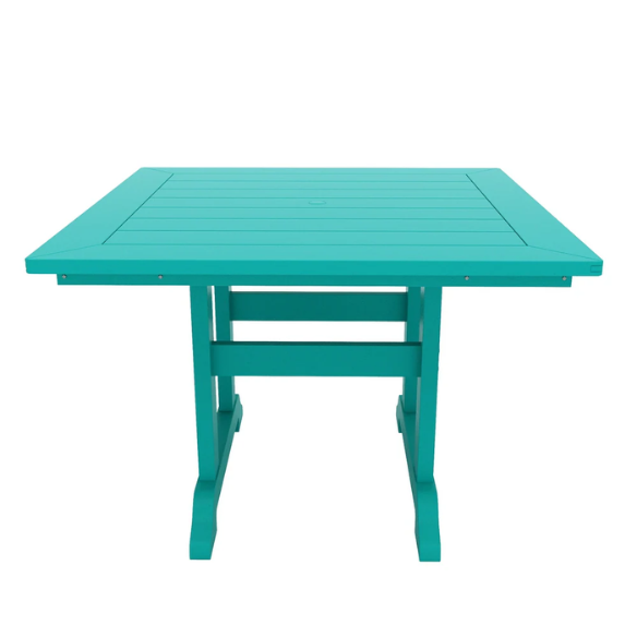 All-Weather Outdoor 43" Square Dining Table – Durable, Eco-Friendly, and UV-Resistant Patio Dining Table with Umbrella Hole
