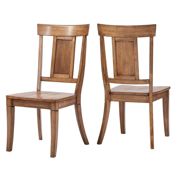 Solid Wood Slat Back Dining Chairs (Set of 2) – Farmhouse Style Seating