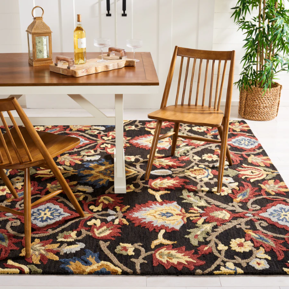 Tufted Wool Area Rug – Luxurious Floral Design