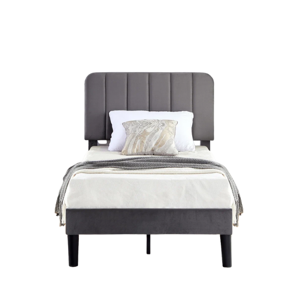 Elegant Grey Luxury Twin Bedroom Set: Exquisite 3-Piece Collection for a Stylish and Sophisticated Space